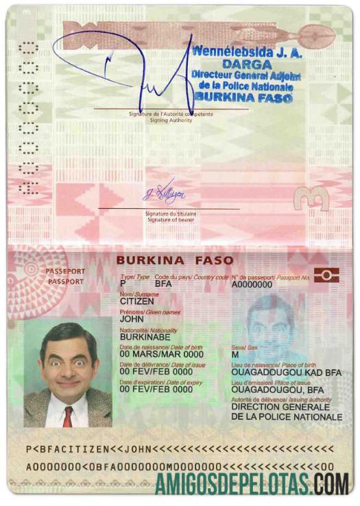Burkina Faso paspor (2018 sekarang) desain