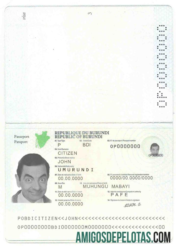 Burundi paspor (2011 2019) sampel
