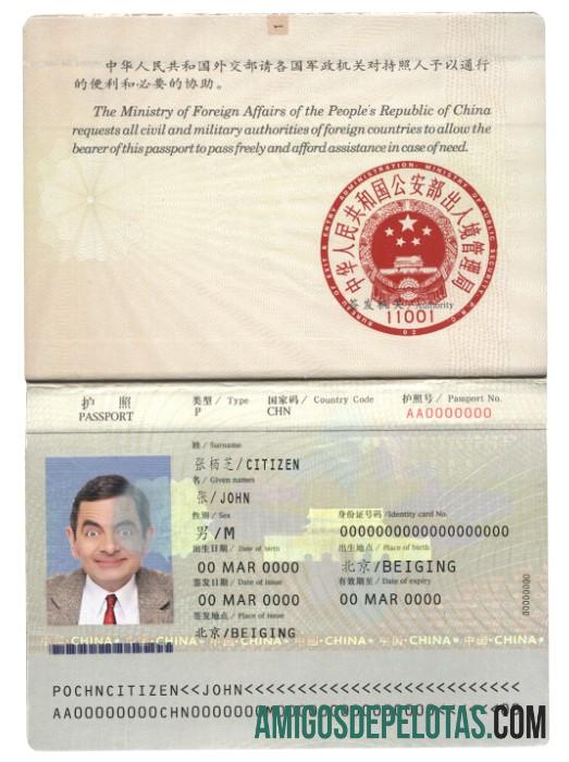 Tiongkok paspor (2007 2009) desain