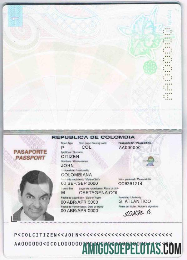 Kolombia paspor 2018 desain