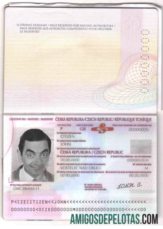 Republik Ceko paspor sampel
