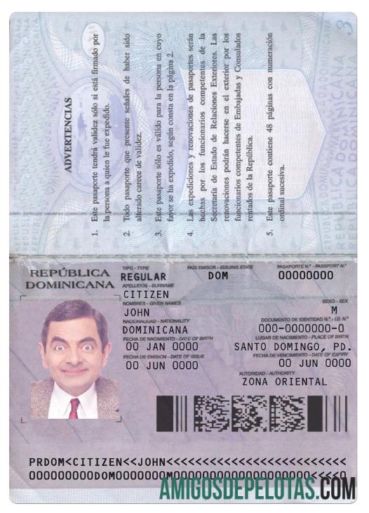 Dominican Repubic paspor versi 2 desain