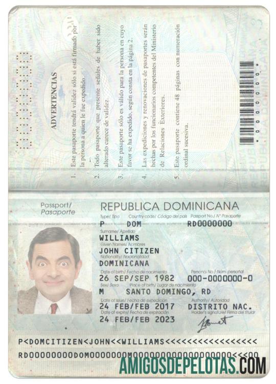 Republik Dominika paspor templat
