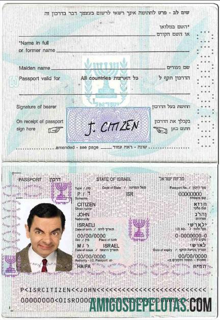 Israel paspor (1992 2013) sampel