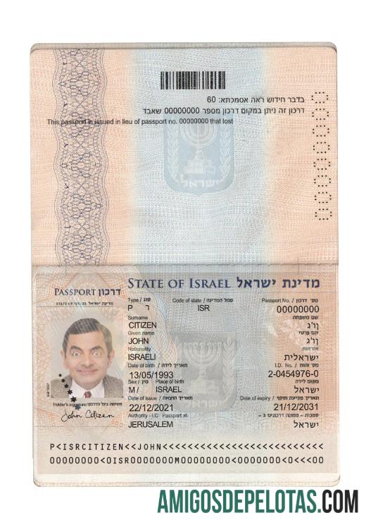 Israel paspor 2021 sekarang templat
