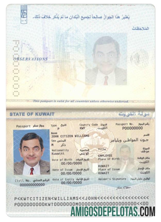 Kuwait paspor desain