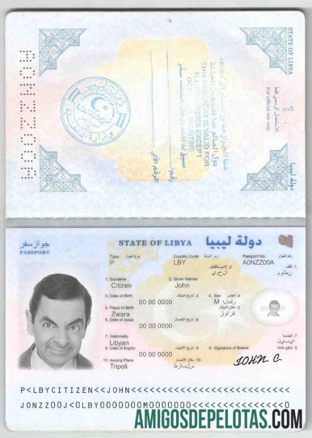 Libya paspor sampel