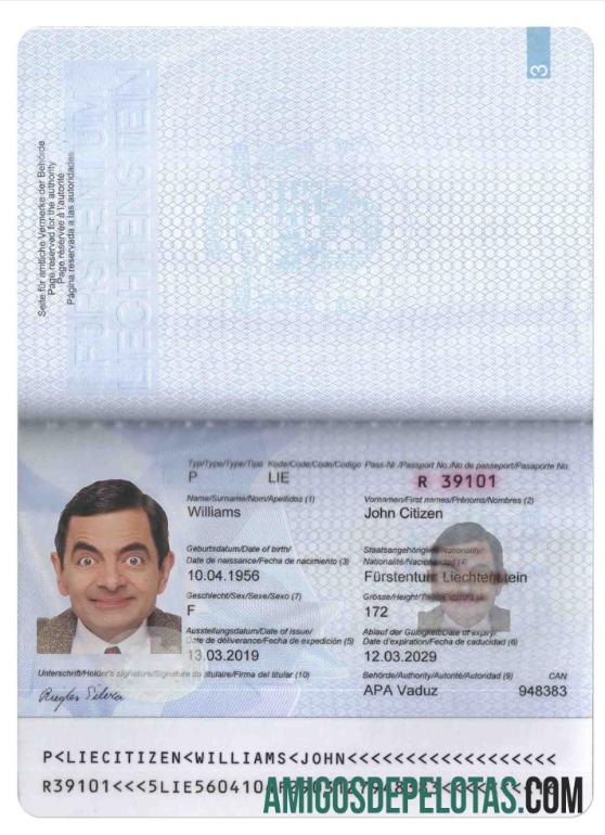 Liechtenstein paspor pratinjau