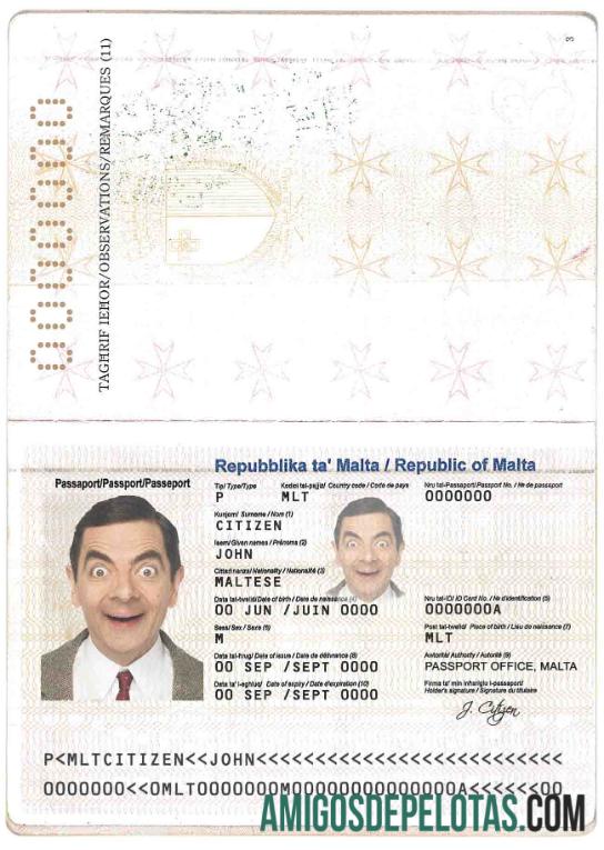 Malta paspor sampel