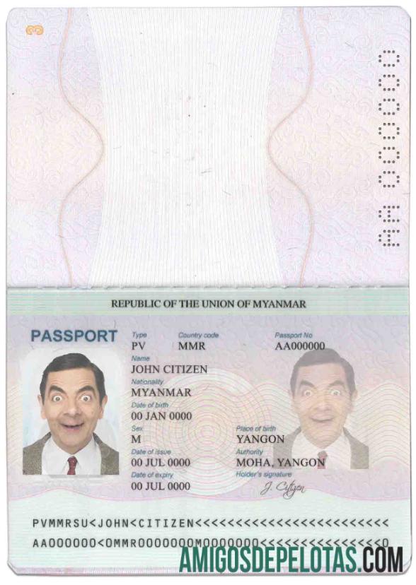 Myanmar paspor desain