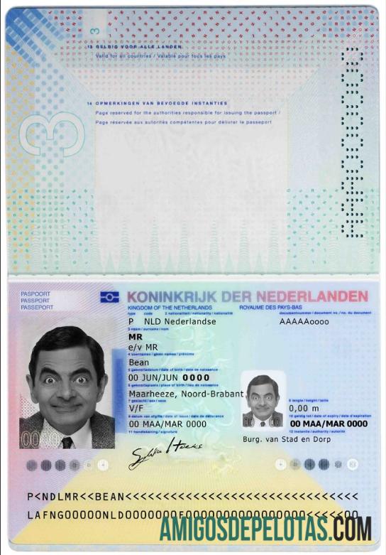 Belanda paspor (2014 ΓÇô sekarang) templat