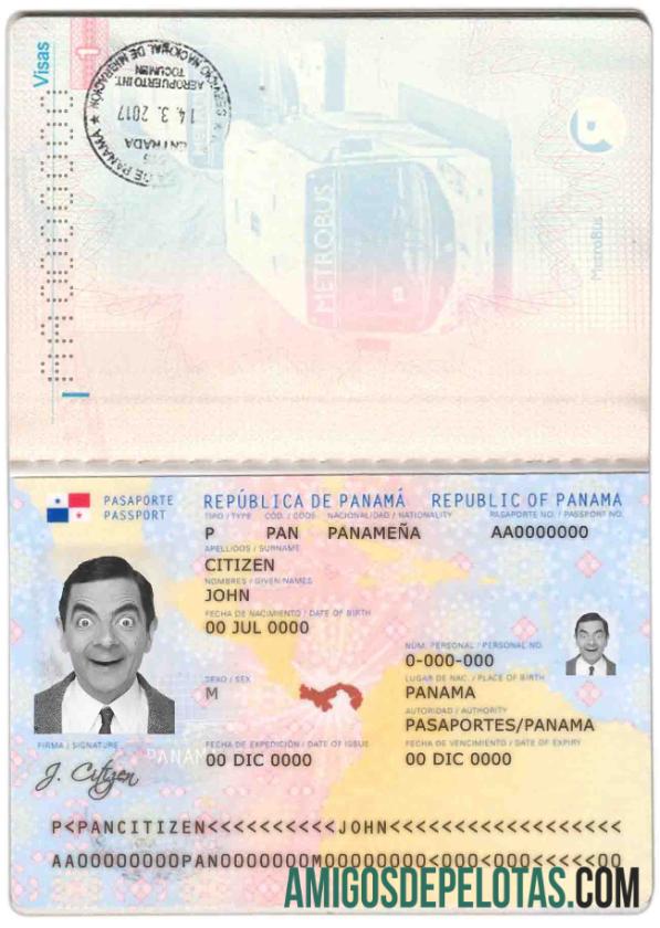 Panama paspor templat