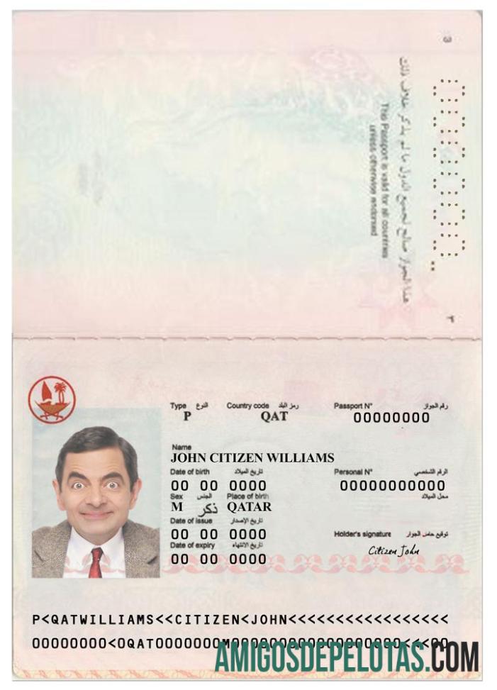 Qatar paspor sampel