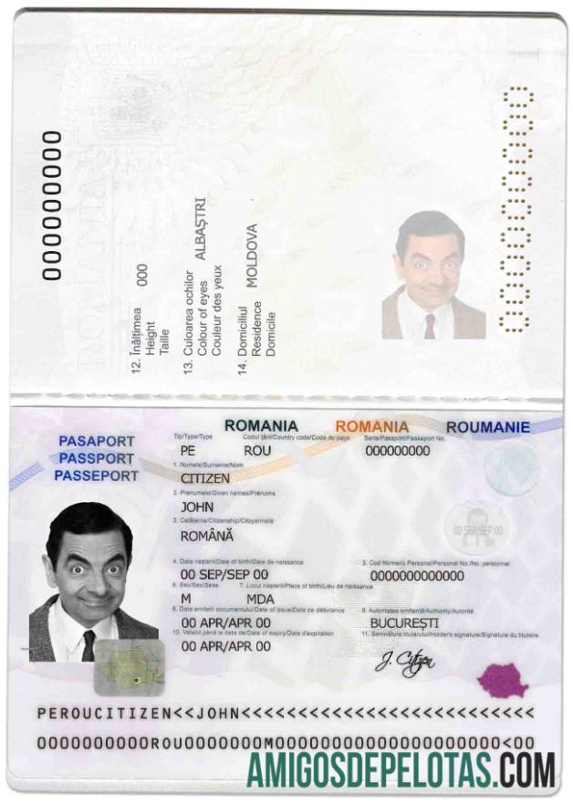 Rumania paspor templat