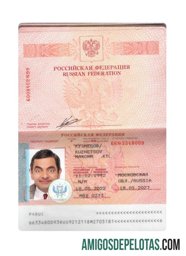 Rusia paspor 2022 presnet templat
