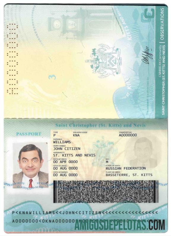 Saint Kitts and Nevis paspor desain