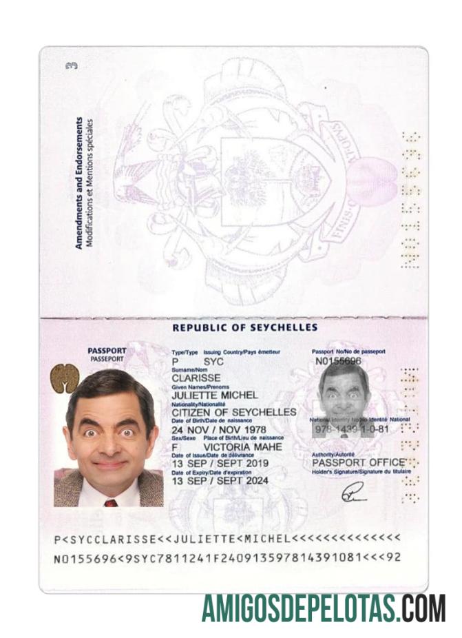 Seychelles paspor desain