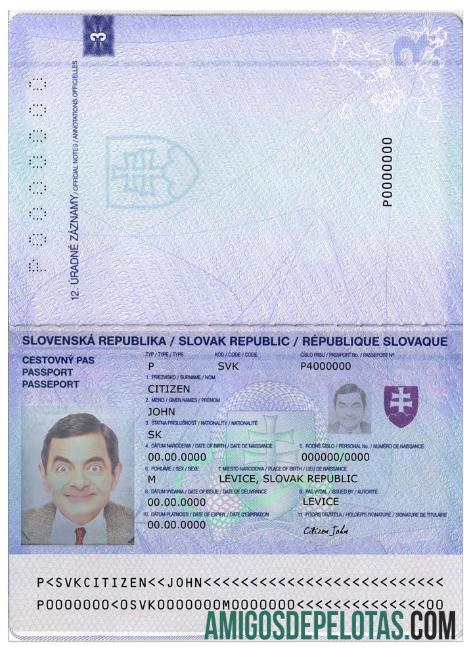 Slovakia paspor 2012 desain