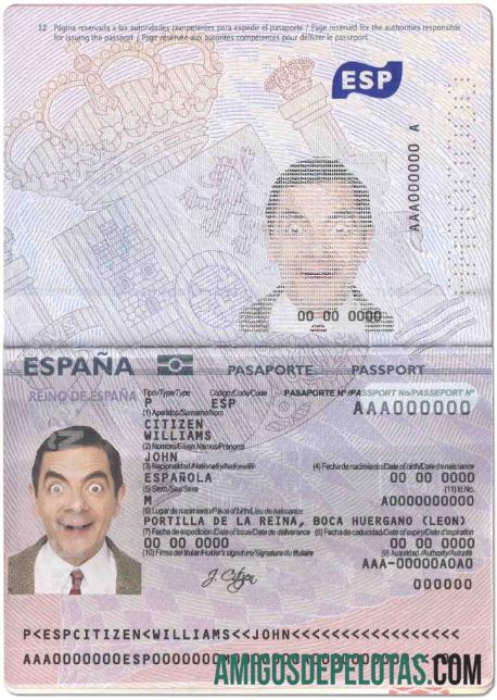 Spanyol paspor (2015 ΓÇô sekarang) templat