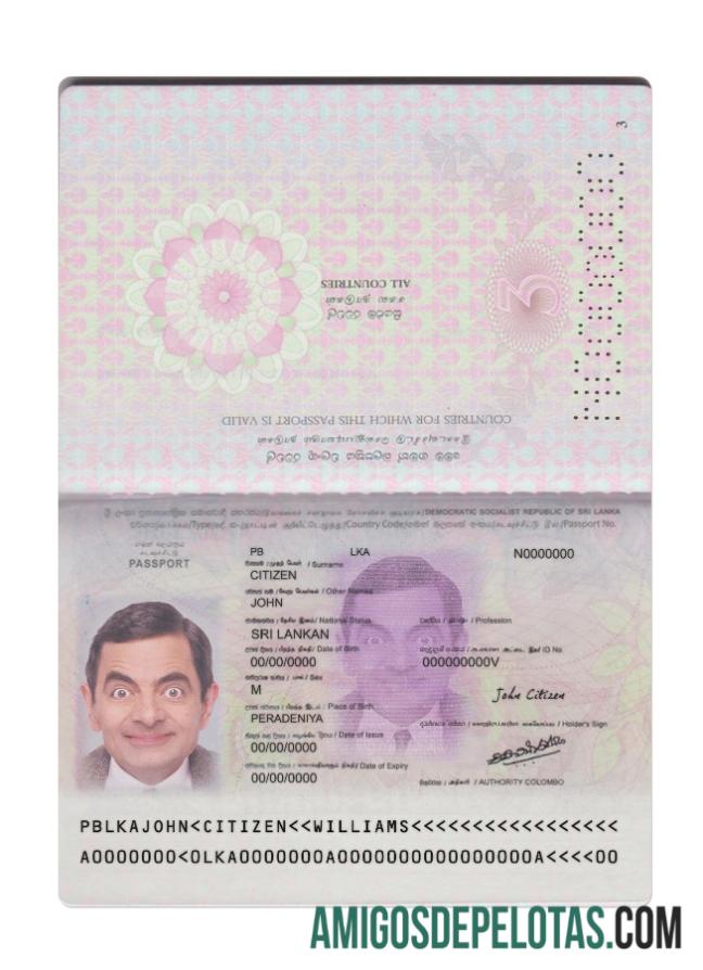 Sri Lanka paspor versi 2 templat