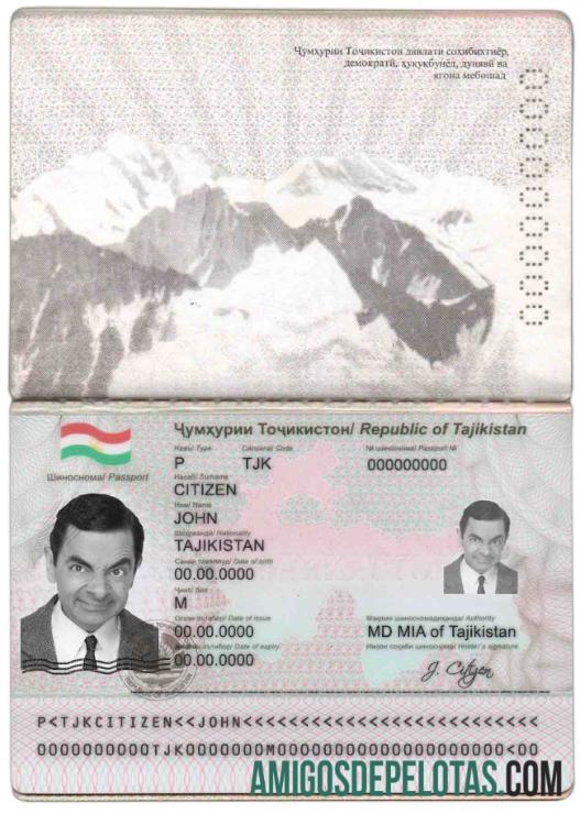 Tajikistan paspor desain