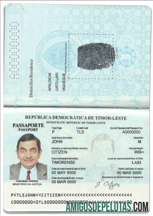 Timor Leste paspor templat