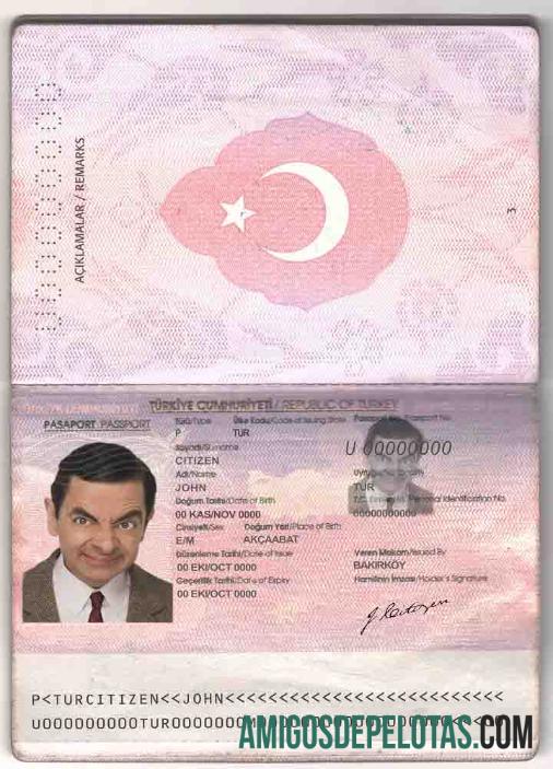 Turki paspor old templat