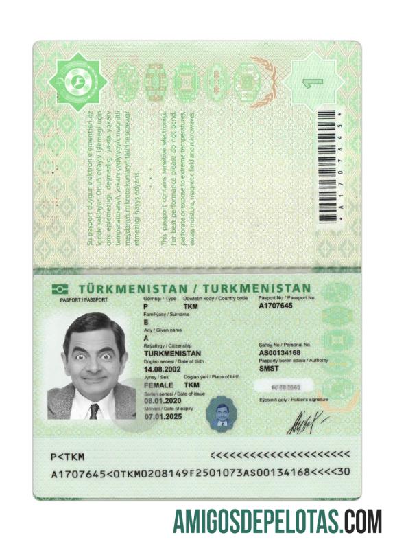 Turkmenistan paspor 2020 sekarang sampel