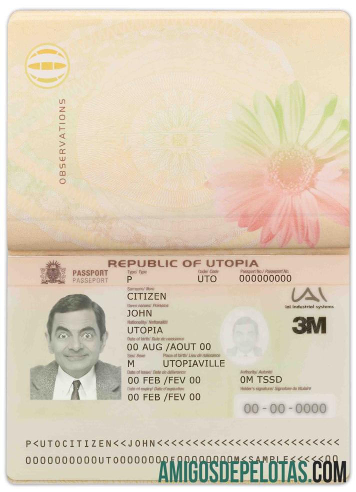 Utopia paspor sampel