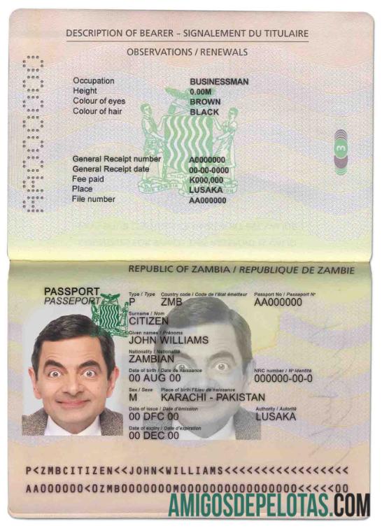 Zambia paspor pratinjau