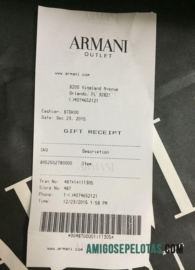 Armani outlet Pembayaran Kwitansi templat
