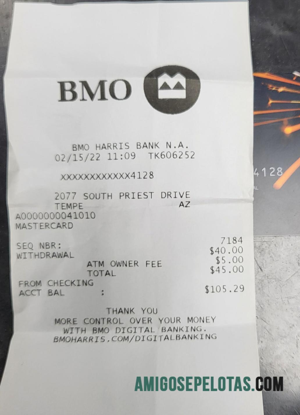 Kanada Bmo bank Kwitansi templat