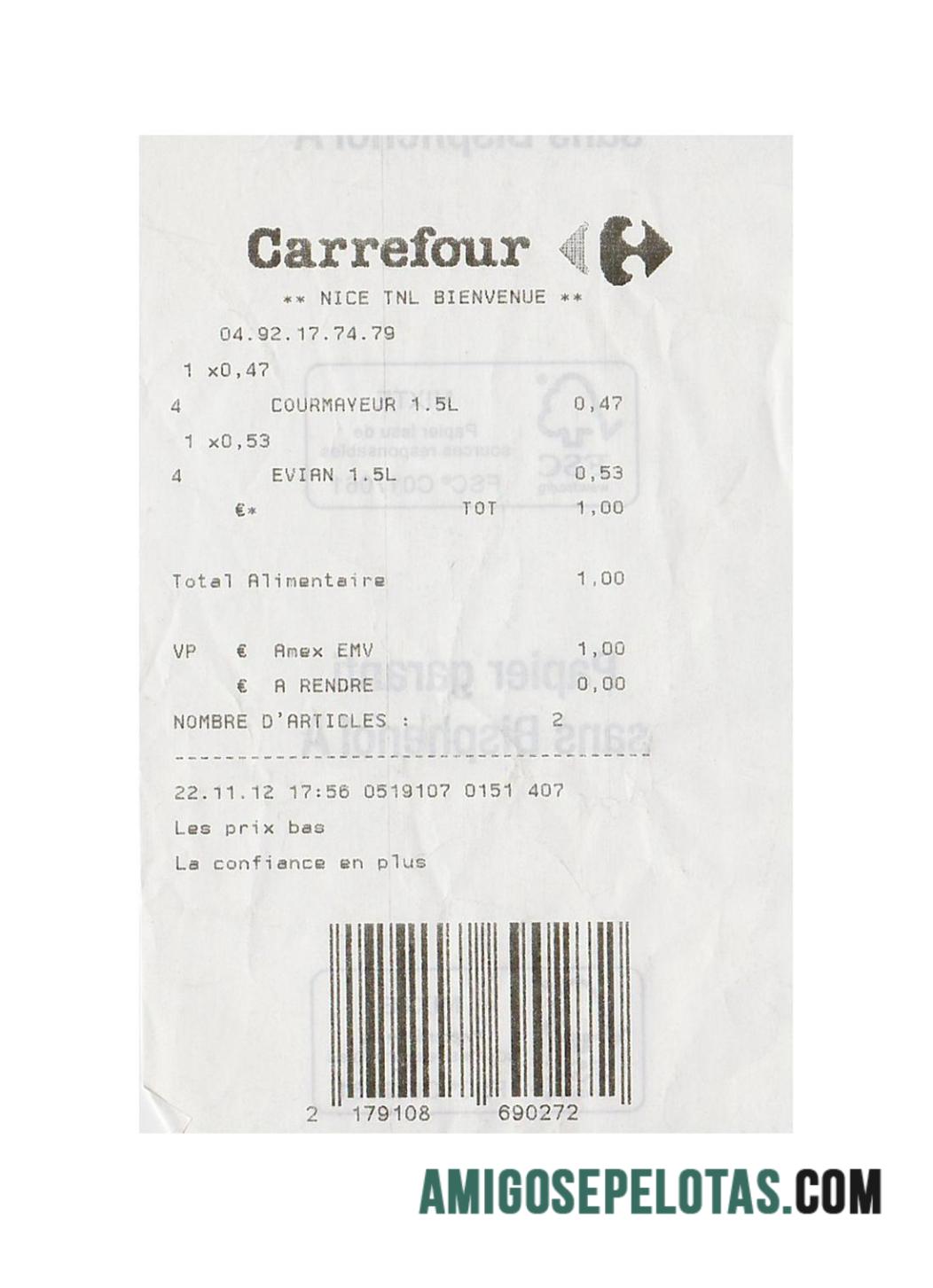 Carrefour supermarket Pembayaran Kwitansi templat
