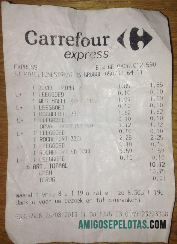 Carrefour supermarket Kwitansi sampel