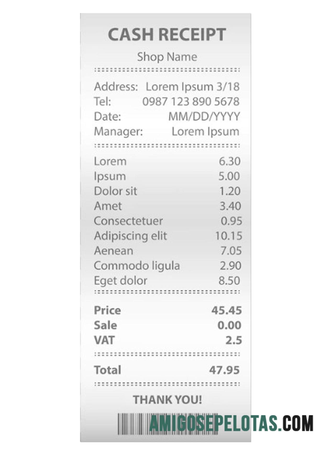 Cash Kwitansi contoh sampel