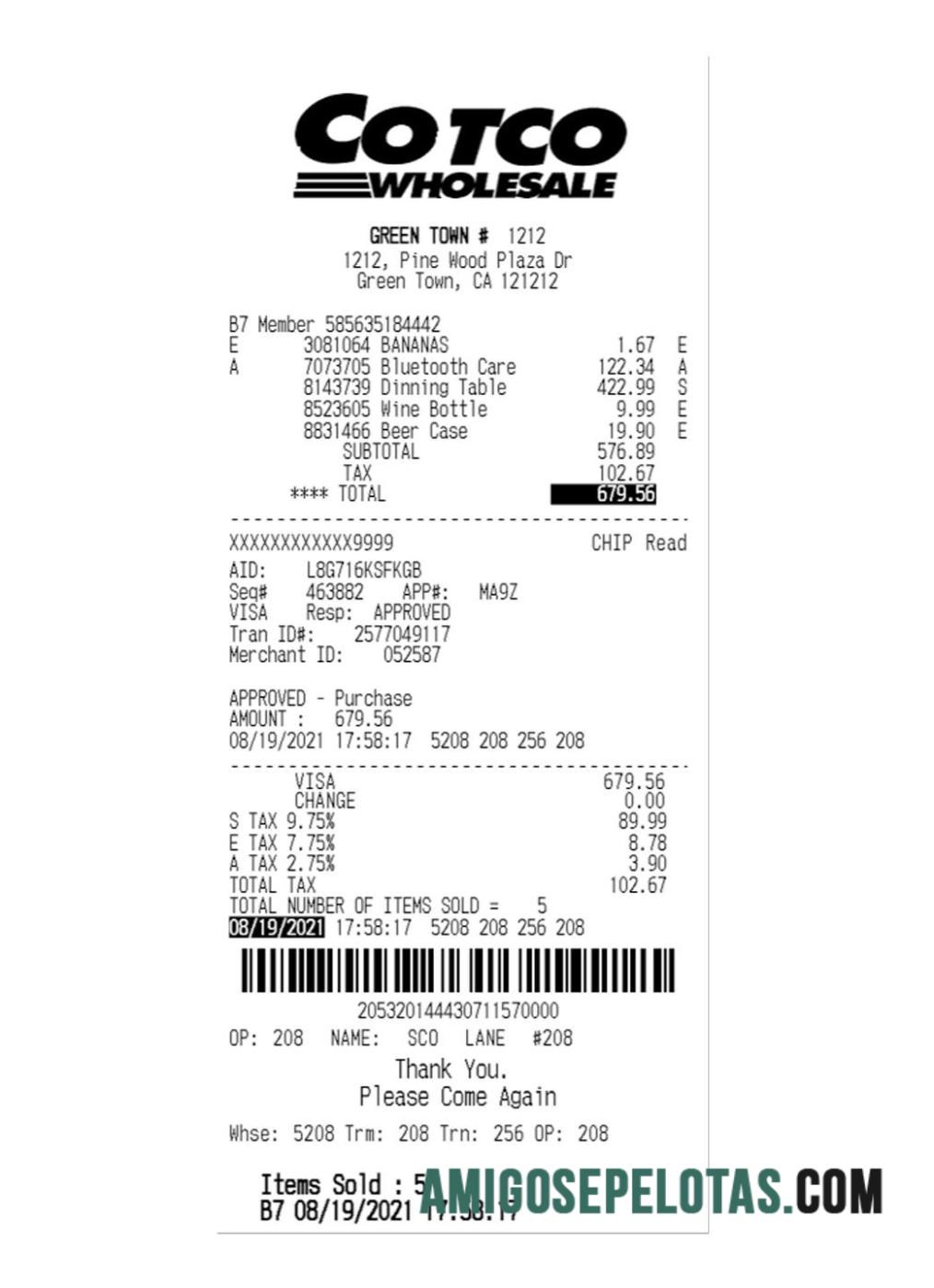 Cotco Wholesale Pembayaran Kwitansi sampel
