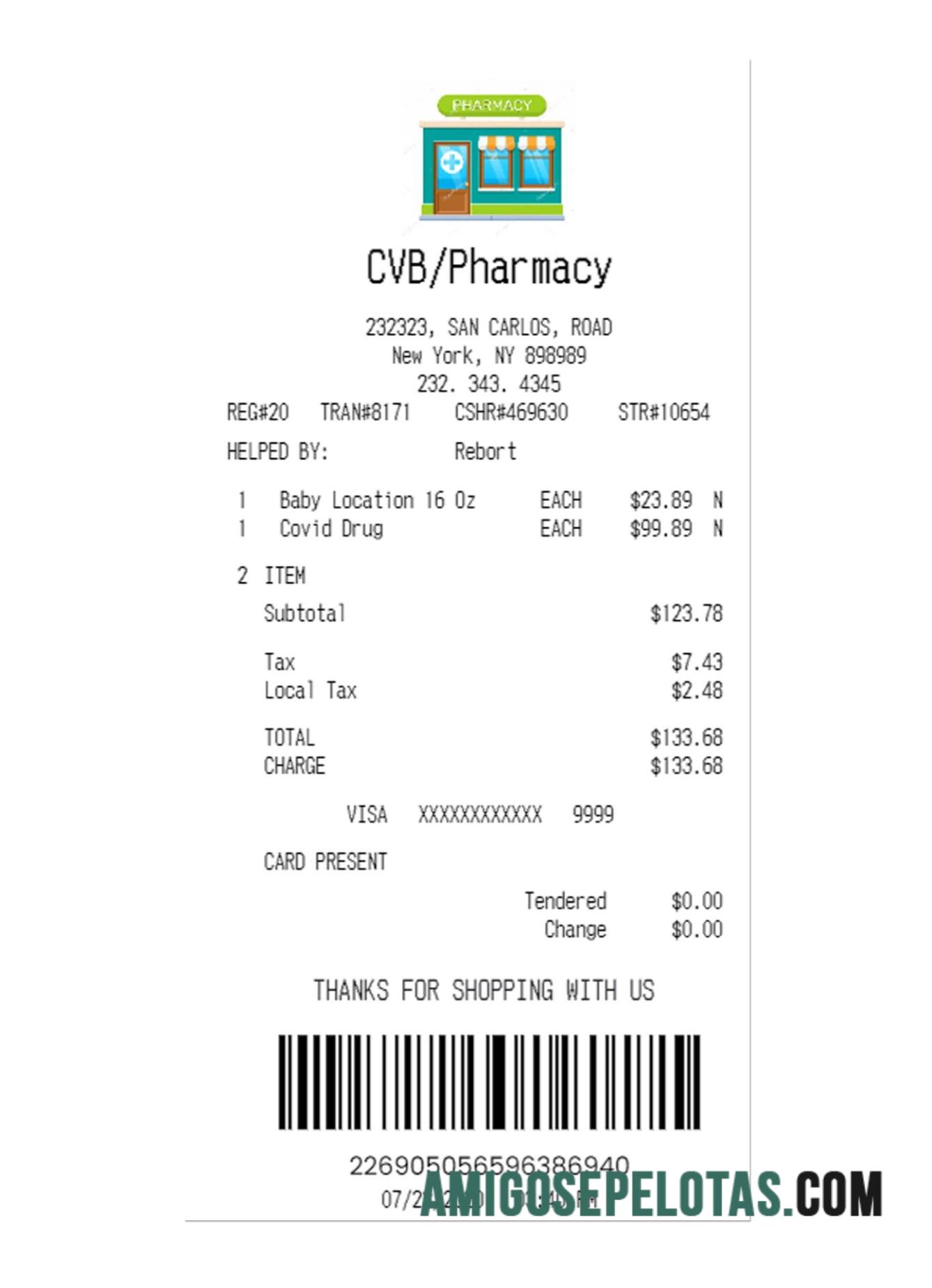 Berkualitas Cvb Pharmacy Kwitansi templat