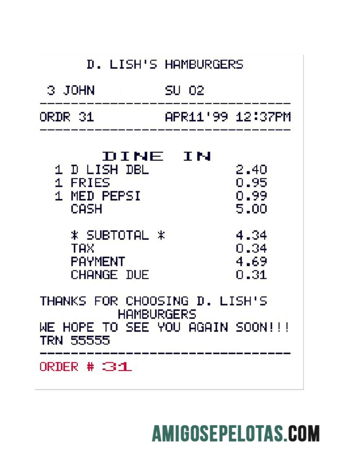 D. Lish'S Hamburgers Pembayaran check makering