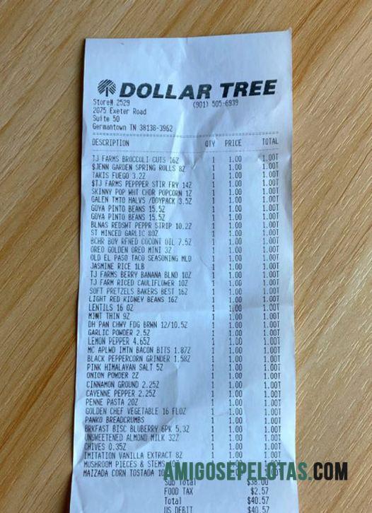 Dollar tree store Pembayaran Kwitansi pratinjau