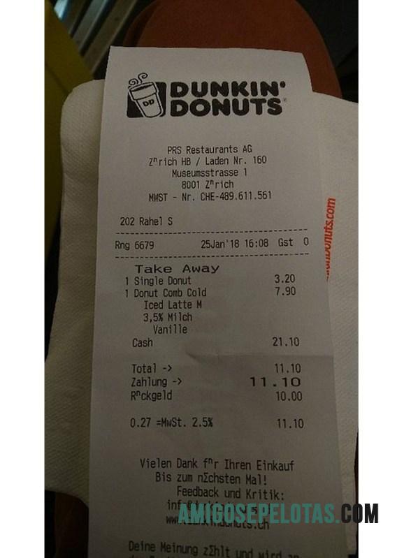 Dunkin donuts Kwitansi pratinjau