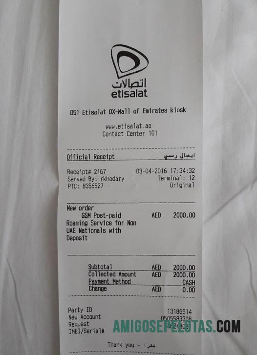 Etisalat group Pembayaran Kwitansi makering