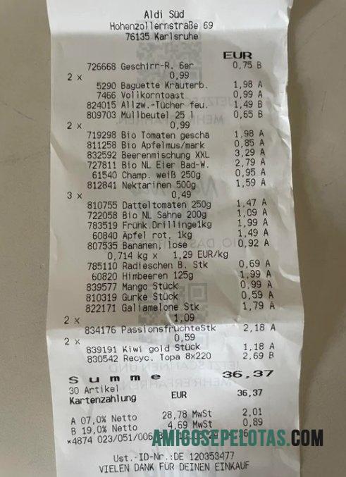 Jerman Aldi Sud supermarket Pembayaran Kwitansi desain