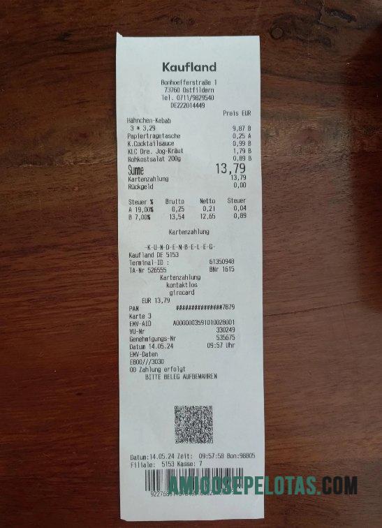 Jerman Kaufland Pembayaran Kwitansi desain
