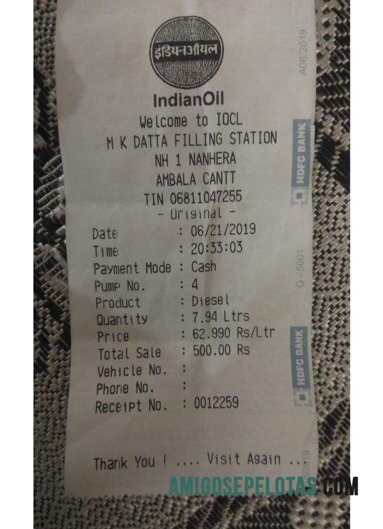Indian oil Perusahaan Pembayaran Kwitansi makering