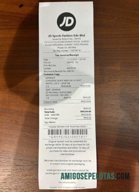 Jd sports store Pembayaran check templat