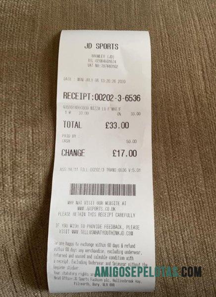 Jd sports store Pembayaran Kwitansi templat