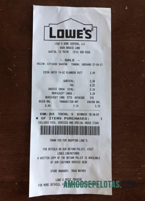 Lowes retail Perusahaan Pembayaran slip sampel