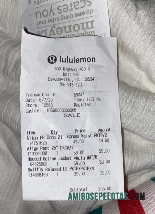Lululemon store Pembayaran Kwitansi desain