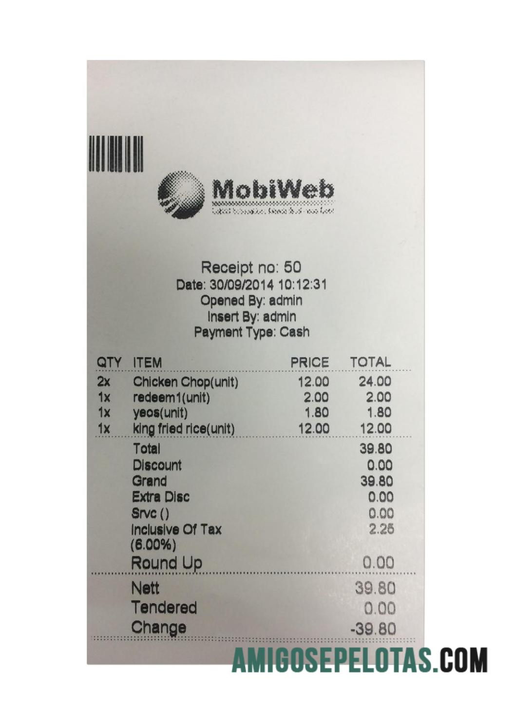 Mobiweb Pembayaran Kwitansi templat