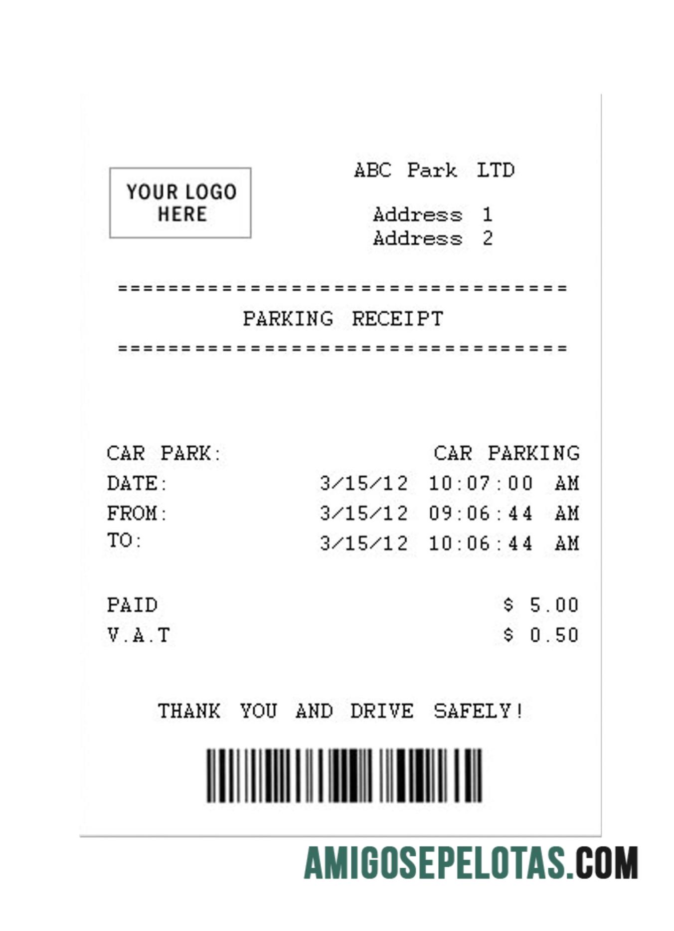 Parking Kwitansi contoh pratinjau